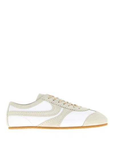 DRIES VAN NOTEN TWO-TONE LEATHER AND SUEDE SNEAKERS