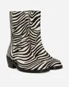 Dries Van Noten Zebra Ponyhair Boots Black In Multi