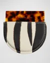 Dries Van Noten Zebra Print And Tortoiseshell Handheld Mirror In Resine Zebra