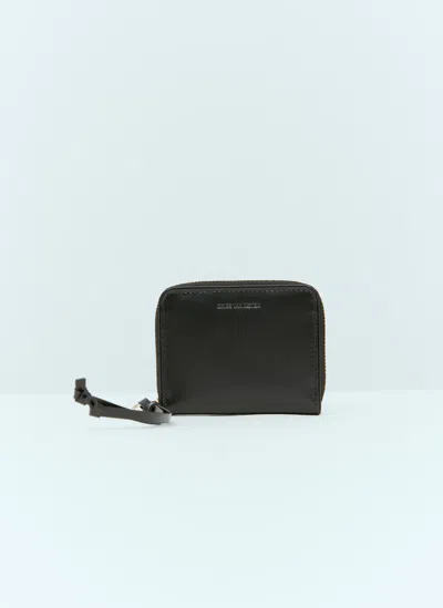 Dries Van Noten Zip-around Leather Wallet In Black