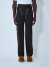 Dries Van Noten Men Brown Cotton Canvas Straight-leg Trousers In Black