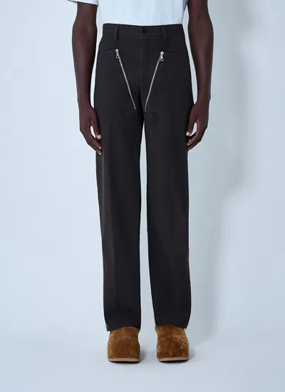 DRIES VAN NOTEN ZIP COTTON-TWILL PANTS
