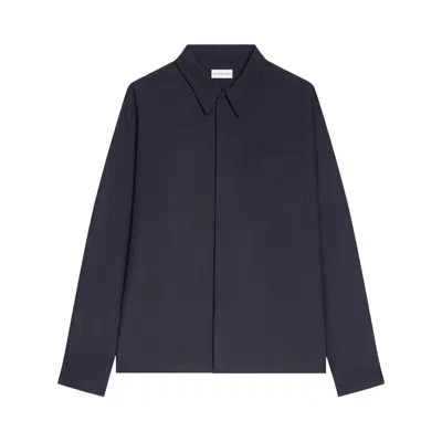 Pre-owned Dries Van Noten Zip Shirt 'navy' | Blue | Men's Size M