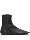 Dries Van Noten Leather Ankle Boots In Black