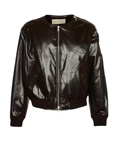 Dries Van Noten Zipped Bomber Jacket In Black
