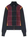 Dries Van Noten Zipped Checked Jacket In Blue
