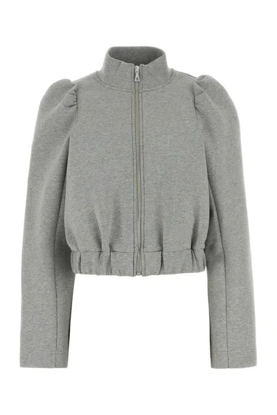 Dries Van Noten Gray Zip Cotton Jacket In Grey