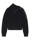 Dries Van Noten Zipped High-neck Wool Sweater In Black