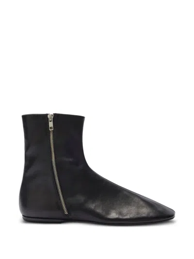 Dries Van Noten Zipped Leather Sock Boots In Black