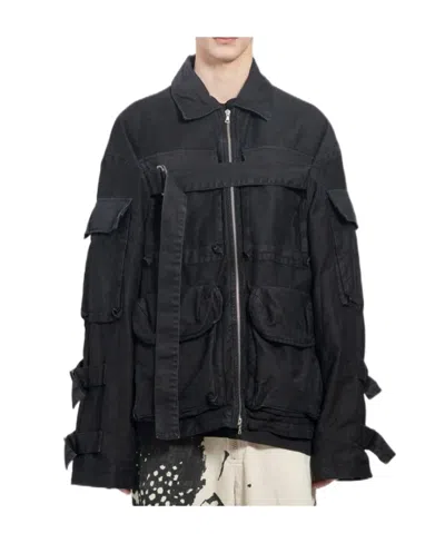 Dries Van Noten Zipper Casual Jacket In Black