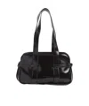 Dries Van Noten Ruby Red Leather Medium Bowling Shoulder Bag In Black