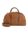 Dries Van Noten Leather-trimmed Suede Duffel Bag In Brown