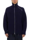 Dries Van Noten Men Zippered Wool Sweater In Blue