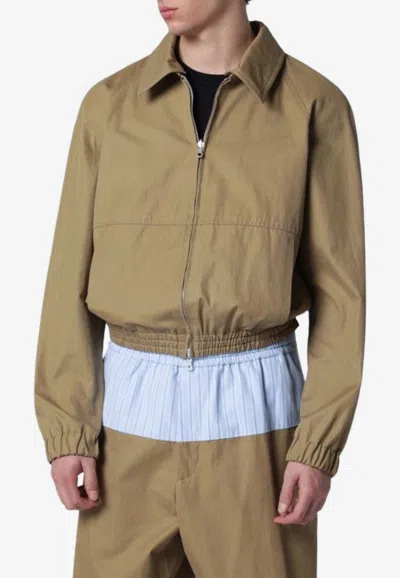 Dries Van Noten Zip-up Bomber Jacket In Brown