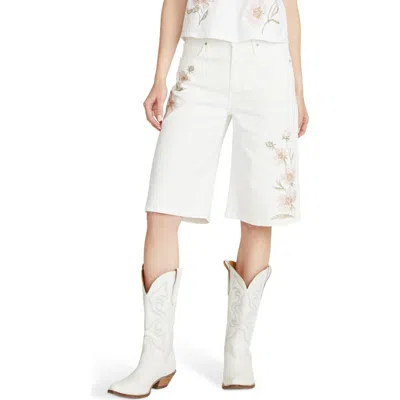 Driftwood Heather Embroidered Bermuda Jeans