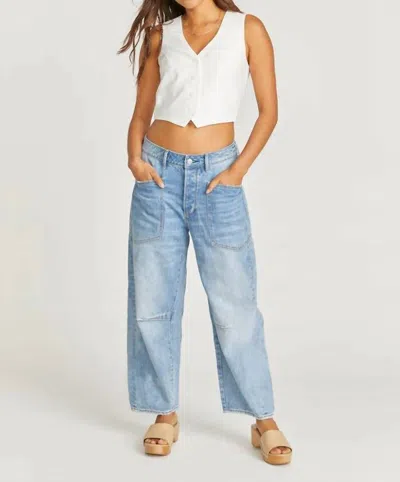 Driftwood Barbara Barrel Jeans In Medium Wash In Multi