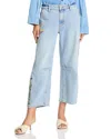 Driftwood Barbara X Hallucination High Rise Cropped Wide Leg Jeans In Light Wash In Light Wash