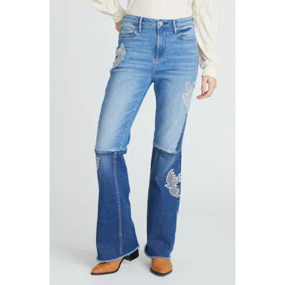 Driftwood Benita Dove Love Wide Leg Jeans In Blue
