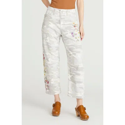 Driftwood Bri Barrel Leg Cargo Jeans In White