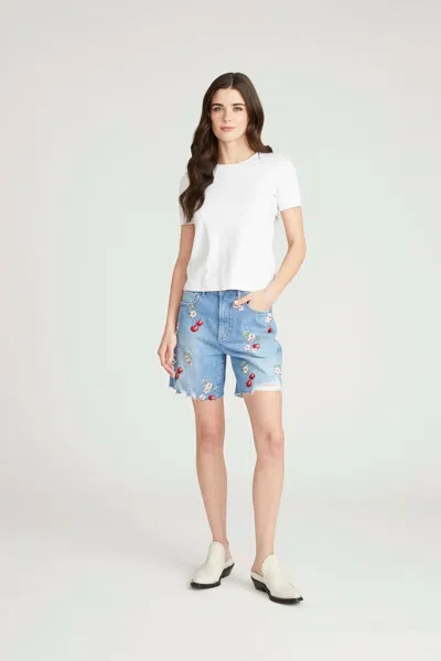 Driftwood Cayla X Cherry On Top Short In Light Wash In Blue
