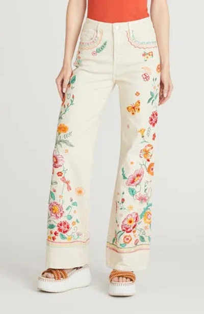 Driftwood Charlee Wide Leg Jeans In White