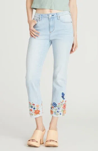 Driftwood Colette Crop Straight Leg Jeans In Blue