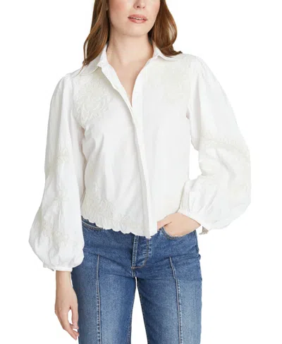 Driftwood Dritwood Women's Raised Rodeo Cotton Embroidered Blouse In White