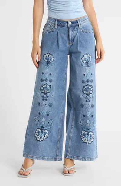 Driftwood Eloise Wide Leg Jeans In Blue