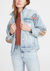 Driftwood Embroidered Denim Jacket In Blue In Blue