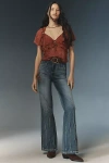 Driftwood Farrah Butterfly High-rise Flare Jeans In Brown