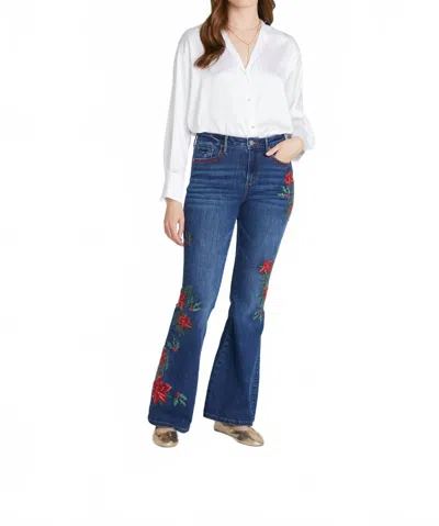 Driftwood Farrah Flare Jeans In Happy Holly In Multi