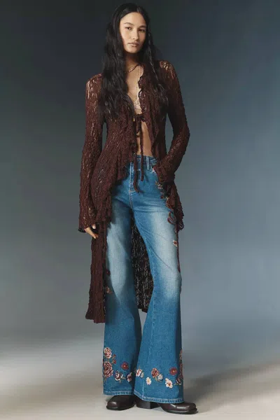 Driftwood Farrah High-rise Flare Jeans In Denim Blue