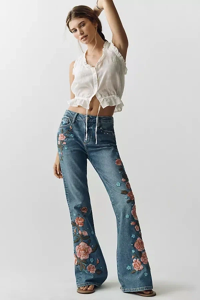 Driftwood Farrah Mid-rise Flare Jeans In Blue