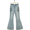 Driftwood Farrah X Bouquet Flare Leg Jeans In Blue