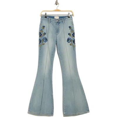 Driftwood Farrah X Bouquet Flare Leg Jeans In Blue