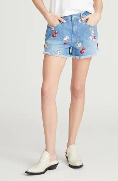 Driftwood Goldie X Cherry On Top Denim Shorts In Blue