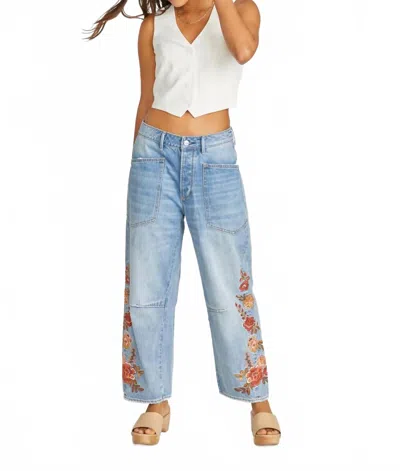Driftwood Maui Punch Barbara Barrel Jeans In Light Wash In Blue