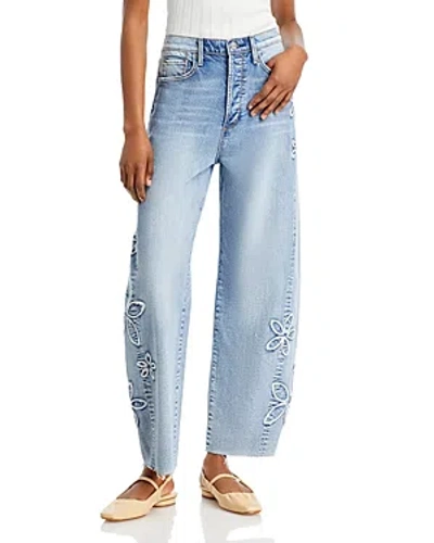 Driftwood Parker High Rise Wide Leg Jeans In Light Wash In Blue