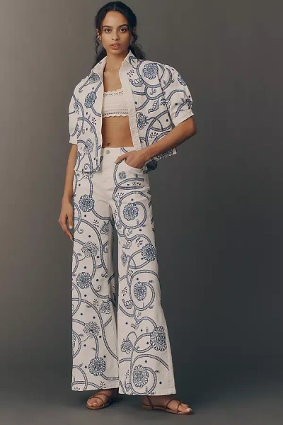 Driftwood Penelope High-rise Wide-leg Jeans In Blue