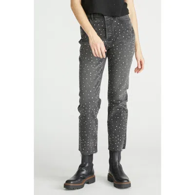 Driftwood Royce After Party High Waist Crystal Embellished Jeans In Black