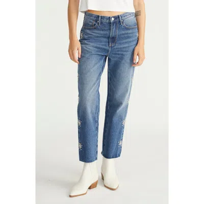 Driftwood Royce High Waist Star Studded Skinny Jeans In Medium Wash