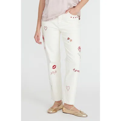 Driftwood Royce X Love Notes Straight Leg Jeans In White