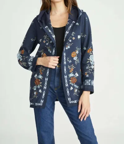 Driftwood Shelly Embroidered Duster Plantation In Indigo In Multi