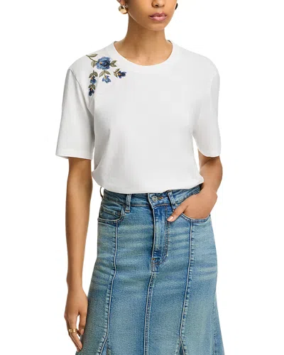 Driftwood T Shirt X Blue Bouquet In White