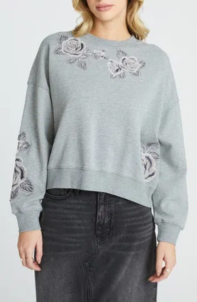 Driftwood Teddy Crewneck Sweatshirt In Gray