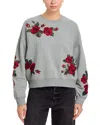 Driftwood Teddy Rose Embroidered Sweatshirt In Gray