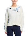Driftwood Teddy X Flower Crewneck Sweatshirt In White