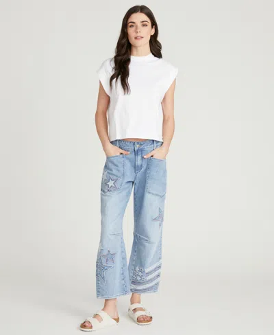 Driftwood Women's Barbara Patriotic Patchwork Wide-leg Jeans In Blue