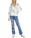 Driftwood Women's Cotton Floral Zip Hoodie X Azur Etched In Multi