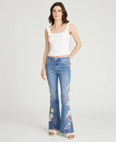 Driftwood Women's Fab Farrah Daisyland Flare Jeans In White